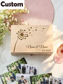 Custom Wedding Memory Keepsake Box | Custom Bridal Shower Gift, Engagements Gift For Him, Her, Custom Bride & Groom Marriage Day Box, Gifts For Weddin - Multicolor - View 8