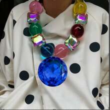 2026 Style Diverse Creative Hip-Hop Resin Crystal Pendant Necklace Women's Multi-Layer Exaggerated Necklace Fashion Jewelry Gift - Pearl - View 11