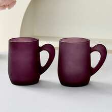 2pcs Premium Rose Red Small Ear Design Luxury Home Drinking Cup Niche Style Coffee Cup Cold Drink Cup Juice Cup - Multicolor - View 7