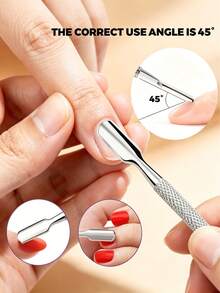7-Piece Stainless Steel Manicure & Pedicure Tool Set, Multi-Size Precision Steel Dead Skin Pusher, Steel File, Scraper, Nail Cleaner, Home Personal Hand & Foot Care Repair Tool Kit - Silver - View 5