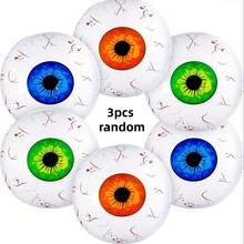 3 Packs 3D 4D Eyeball Eyeglobe Balloons For Halloween Decoration, Spooky Atmosphere, Yard And Home Decor, Foil Balloons - Eyeball Balloon - View 8