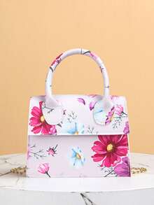 Mirror Glossy Patent Leather Fashion Chain Handle Handbag - Multicolor - View 7
