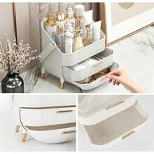 1pc Dust-Proof Acrylic Cosmetic Storage Box, High-End Transparent Makeup Organizer With Drawer And Lid, Large Capacity, With Handle, Multi-Functional Skincare Display Rack, Suitable For Bedroom, Bathroom, Vanity, Perfect Gift For Women - Multiple Specifications - View 5