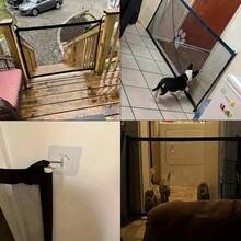 免鑽孔伸縮式寵物圍欄，可調節便攜式設計，適用寵物隔離，室內外通用，安裝簡單，裝飾性PVC材質，寵物飼主必備工具 - 大號 - 查看 5