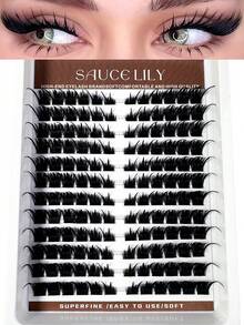 144pcs/Boxes Fox Fairy Manga Clusters Lashes 10-18mm Spike Anime Lashes DIY Clusters Eyelash Natural Volume Individual Lashes Makeup Tools - 黑色 - 查看 1