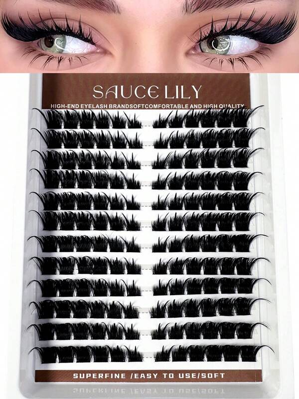 144pcs/Box Fox Fairy Manga Style Cluster False Eyelashes 10-18mm Pointed Anime Style DIY Cluster Eyelashes Natural Thick Single Eyelashes Makeup Tool
