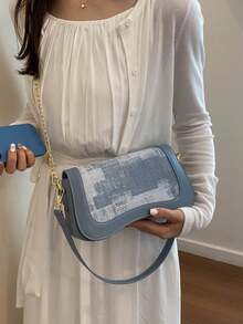 Fashionable Women's Crossbody Bag Suitable For Daily Outings, Travel, Shopping And Strolling - Blue - View 3