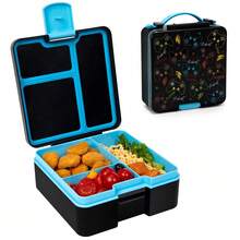 1 pieza Caja Bento Dividida a Prueba de Fugas, Contenedor Portátil para Almacenar Snacks, Caja de Almuerzo Reutilizable Caja de Snacks - Multicolor - Ver 1