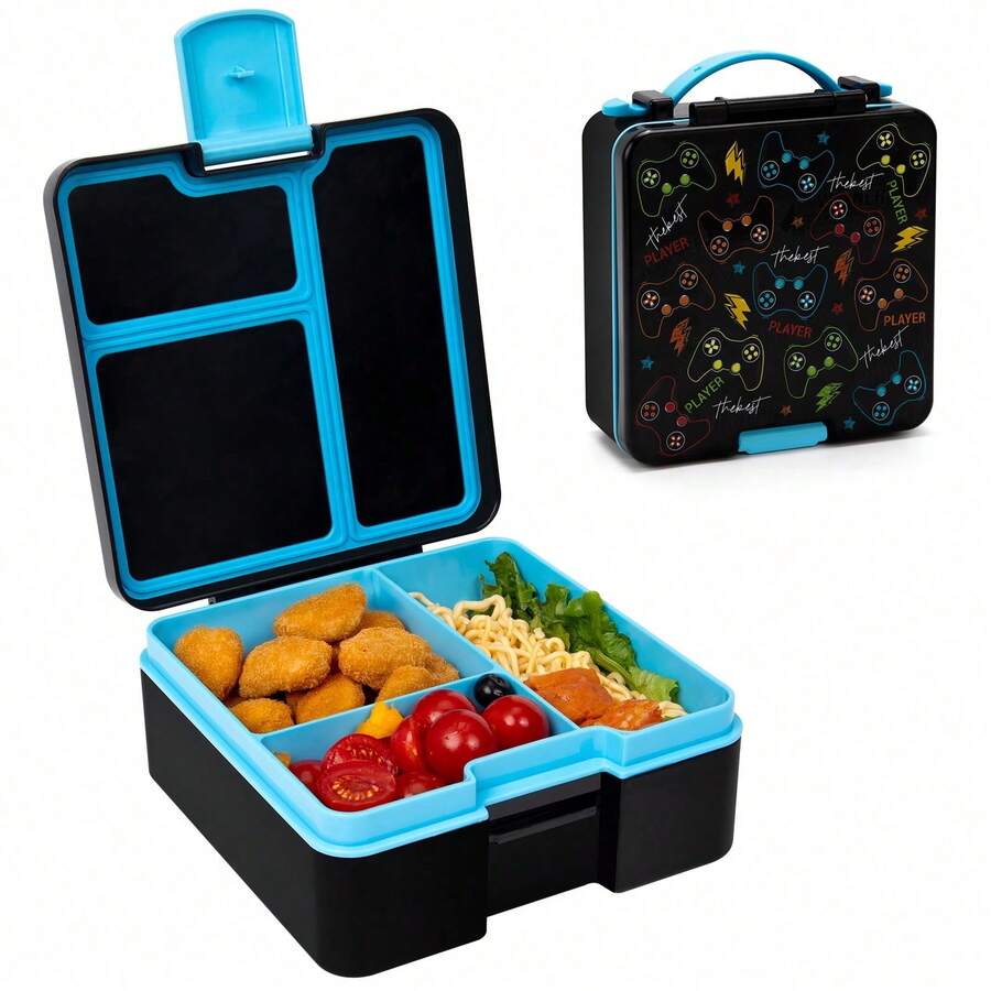 1 pieza Caja Bento Dividida a Prueba de Fugas, Contenedor Portátil para Almacenar Snacks, Caja de Almuerzo Reutilizable Caja de Snacks - Multicolor - Ver 1