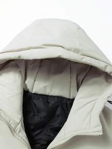 Men's Winter Hooded Jacket, Thickened Plus Size Padded Coat, Cold-Proof Outerwear, Suitable For Daily Casual, Commuting And Outdoor - Khaki - View 4