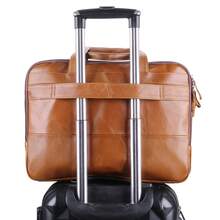Bolso de hombro para hombre de cuero genuino vintage europeo y americano, maletín de negocios de alta gama de cuero de primera calidad para hombre. - 9913 Cuero encerado al aceite, marrón - Ver 7