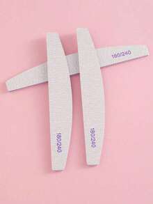 10/5/1pc Crescent-Shaped Professional Nail File 100/180 Grit Double-Sided Grey Nail Tool, Suitable For Acrylic Nails And Nail Extensions, Reusable Nail Polishing Block, Suitable For Salon And Home DIY Nail Care - Multicolor - View 5