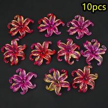 10/20顆波希米亞風多色鳶尾花珠子，金色壓克力花瓣珠，透明花朵珠，適用於珠寶製作、DIY項鍊鑰匙圈配件 - 金邊鳶尾花 - 查看 12