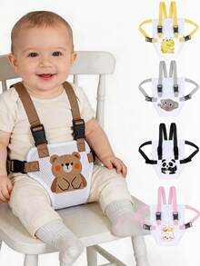 1pc Cartoon Baby High Chair Restraint Strap, Breathable Mesh Material, Lightweight Design, Foldable And Portable, Suitable For Home And Travel High Chairs, Multiple Cute Animal Prints Available, Practical And Thoughtful Gift For Newborns And Toddlers - Cartoon High Chair Strap - View 1