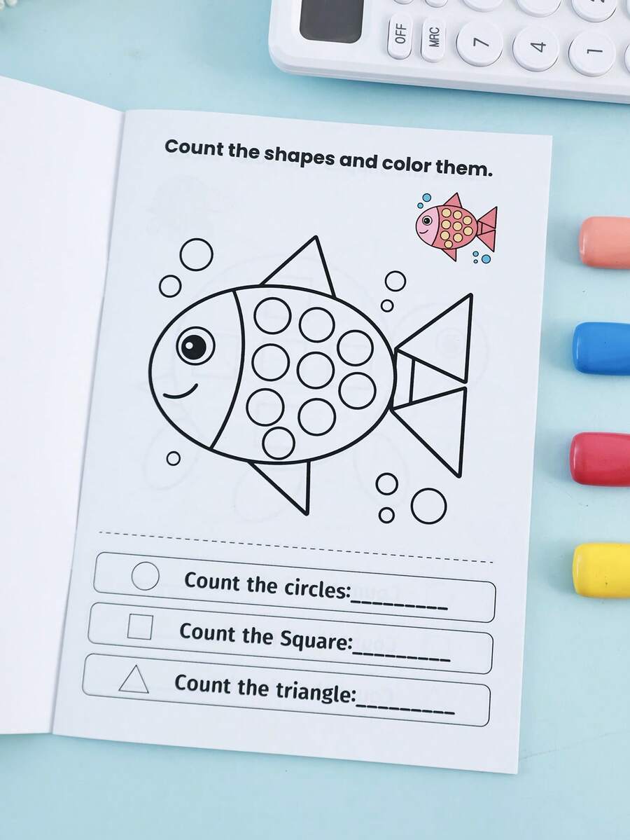 Buku Kerja Edukasi Anak untuk Berhitung dan Menggambar, Buku Mewarnai Matematika Kartun yang Menyenangkan, Buku Aktivitas Pelatihan Logika untuk Pembelajaran Awal, Hadiah Pembelajaran untuk Kembali ke Sekolah