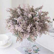 1/3/60pcs Artificial Eucalyptus Flower Bouquet, Realistic Texture Artificial Flowers, Suitable For Vase, Home, Hotel Room, Wedding Decoration, Tabletop Decoration, Birthday Gift, Graduation Ceremony, Autumn Decoration And Other Occasions - Light Purple - View 7