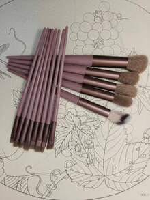 13/14pcs Professional Makeup Brush Set With Soft Bristles For Eyeshadow, Foundation, Blush, And Beauty, Includes Storage Tube, Suitable For All Skincare Needs-Ideal Choice For Beginners And Professionals. Perfect Gift For Birthdays, Christmas, And New Year Celebrations - Makeup Brush Set - View 8