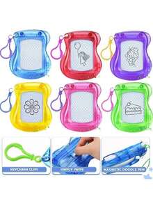 6/12/20pcs Mini Magnetic Drawing Board, Backpack/Keychain Notebook, Erasable Doodle Sketch Board, Birthday Party Favor/Gift Bag Filler, Back To School, Valentine's Day, Wedding, Birthday Gift [Random Color And Style] - Multicolor - View 2