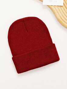 4 Pcs/Pack Solid Color Ski Hat Simple Knit Hat Unisex Suitable For Daily Casual Wear - Multicolor - View 9