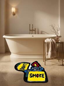 1pc Modern Creative Cartoon Fun INS Style Yellow Lighter Shaped Decorative Rug, Suitable For Bathroom, Kitchen, Entrance, Hallway, Bedside, Living Room, Bedroom, All Seasons Machine Washable Soft Floor Mat, Aesthetic Home Decor - Multicolor - View 6