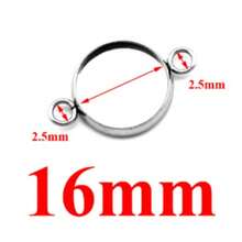 10pcs/Set, Suitable For 6/8/10/12/14/16/18/20/25/30mm Double Hole Hanging Stainless Steel Embossed Convex Gemstone Base, For DIY Jewelry Making - Silver - View 14