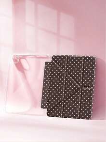 1 pieza Funda protectora para tableta con patrón de lunares marrones minimalista, diseño plegable en Y mejorado, funda protectora para tableta con soporte multiángulo, compatible con Apple 10.2"/Pro 11 2020/2021, (A16) 11" 11ª generación 2025, 9ª/10ª generación, Apple Air 4ª generación 10.9", a prueba de golpes, con ranura para lápiz, compatible con modo suspensión/activación, regalo romántico para amigos y familiares - Multicolor - Ver 4