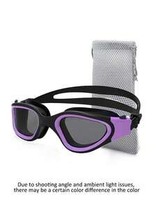 Adult Swimming Goggles With Mesh Storage Bag ━━━Anti-Fog PC Lenses, Adjustable Silicone Head Strap, Unisex Professional Swimming Gear. Must-Have Equipment For Summer Swimming And Travel,Holiday Essentials,Beach Essentials. - Multicolor - View 11