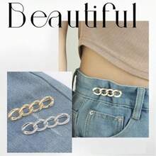 6pcs/Set Multifunctional Brooch-Style Waist Belt, Adjustable Metal Waist Tightener, Suitable For Pants, Jeans, Fashion Waist Clips, No Sewing Required, Detachable Waist Snap Buttons, Prevent Exposure, Also Suitable For Coats, Dresses, Cuff Tightening - Multicolor - View 6