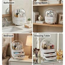 1pc Dust-Proof Acrylic Cosmetic Storage Box, High-End Transparent Makeup Organizer With Drawer And Lid, Large Capacity, With Handle, Multi-Functional Skincare Display Rack, Suitable For Bedroom, Bathroom, Vanity, Perfect Gift For Women - Multiple Specifications - View 4