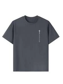 Teen Boy Casual Fun Graphic Print Crew Neck Short Sleeve T-Shirt Summer Top - Dark Grey - View 7