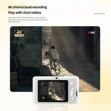 Cámara digital CCD 4K, cámara digital de alta definición, esencial para viajes, cámara compacta portátil de apuntar y disparar, confiable, adecuada para viajeros y entusiastas de la fotografía, incluye tarjeta de almacenamiento de 64GB - Ver 5