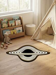 1pc Modern Creative Cartoon Fun INS Style 3D Illusion Planet Shaped Decorative Rug, Suitable For Bathroom, Kitchen, Entrance, Hallway, Bedside, Living Room, Bedroom, All Seasons Machine Washable Soft Floor Mat, Home Decor - Multicolor - View 2