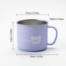 330ML 316不鏽鋼咖啡杯附蓋與手柄，便攜密封防漏水杯，保溫防燙飲水杯，可重複使用茶奶咖啡杯，適合學生與成人於學校、辦公室、旅行、戶外露營、野餐使用 - 彩色 - 查看 14