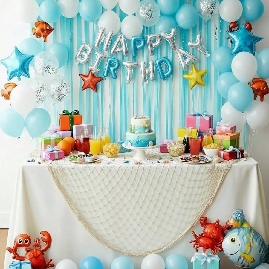 Party Fish Net Decoration - 100 * 200 Cm Fishing Net Decorative Net For Wall Photo Hanging Nautical Fishing Net Tablecloth Decoration Ocean Theme Birthday Party Rope Net