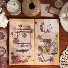 1 Pack 15pcs European Style Small Object Collage Stickers, Vintage Creative Aesthetic Decals, DIY Decorative Collage Craft Materials, Holiday Gift, Personalized Scrapbook School Stationery Supplies - W.P. - View 7