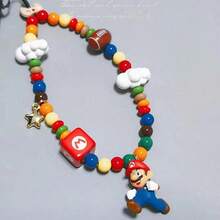 Cadena de teléfono portátil con estampado, correa de muñeca multifuncional, decoración colgante para teléfono móvil y llaves, accesorio de moda, regalo, estilo aleatorio, entrega - Multicolor - Ver 4