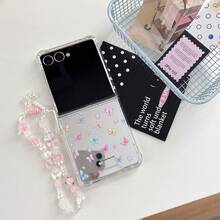1 Stück faltbare Handyhülle für Mädchen und Kinder, bunte Schmetterlings-Spiegeloptik, schlank, leicht, stoßfest und rutschfest, Smartphone-Hülle zum Schutz von faltbaren Handy wie Galaxy Z Flip 7, Z Flip 6, Z Flip 5 und Z Flip 7FE - Verschiedenfarbig - Übersicht 7