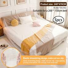 Disposable Elastic Furniture Dust Cover Plastic Dust Film Sofa Dust Cover Suitable For Furniture Dormitory Sofa Wall Decoration Dust Cover - White - View 16