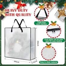 6 Pcs Upright Christmas Tree Storage Bag Set Christmas Tree Storage Bag 26" Xmas Wreath Containers 11.8" Ornament Bags With Dividers Hold 64 Balls For Artificial Trees Garland - Red - View 5