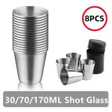 1 Set 4pcs Stainless Steel Liquor Cups With Storage Bag, 1.01oz/2.37oz/5.75oz Mini Drinking Cups, Portable Bar Drinking Cups - Multicolor - View 4