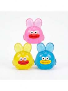 Cute Transparent Glitter Rabbit Squishy, Cute Long-Eared Animal Stress Relief Toy, Portable Hand Sensory Toy & Party Gift - Multicolor - View 2