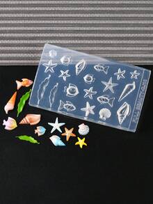 3D海洋美甲矽膠模具－迷你海洋生物模具，適用於DIY美甲飾品，海星、貝殼、魚、海藻樹脂鑄造美甲模版，適合UV樹脂、聚合物黏土美甲裝飾 - 無色 - 查看 2