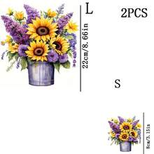 1/2/3PCS Sunflower And Lavender Flower Stickers, Suitable For DIY T-Shirts, Hoodies, Jeans And Backpacks - Perfect Holiday Decoration, Festive Attire, Fun Appliques, High-Quality Vinyl Material, Easy To Stick, Fabric Patches, Clothing Patches, Party Planners, Craft Enthusiasts - Multicolor - View 4