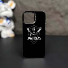 Tema de boxeo de SHIELD en blanco y negrofunda de teléfono Fundas compatibles con ,Apple,VIVO,OPPO,,, y Honor.Fabricadas en silicona TPU,ofrecen protección contra golpes y caídas. - Negro - Ver 2