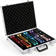 [Independence Day Gifts] 8-Color Tuning Fork Set With Activator Mallet Base Chakra Tuning Fork Set Aluminum Alloy Material Sound Therapy Activator Chakra Healing For DNA Healing, Sound Therapy, Yoga, Reiki - 8-piece Set Of Colored Tuning Forks - View 2