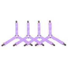 4 piezas Sujetadores de sábana triangulares antideslizantes - Clips de metal ajustables con correas elásticas, adecuados para cojines de sofá y ropa de cama - Correas invisibles prácticas - Negro - Ver 18