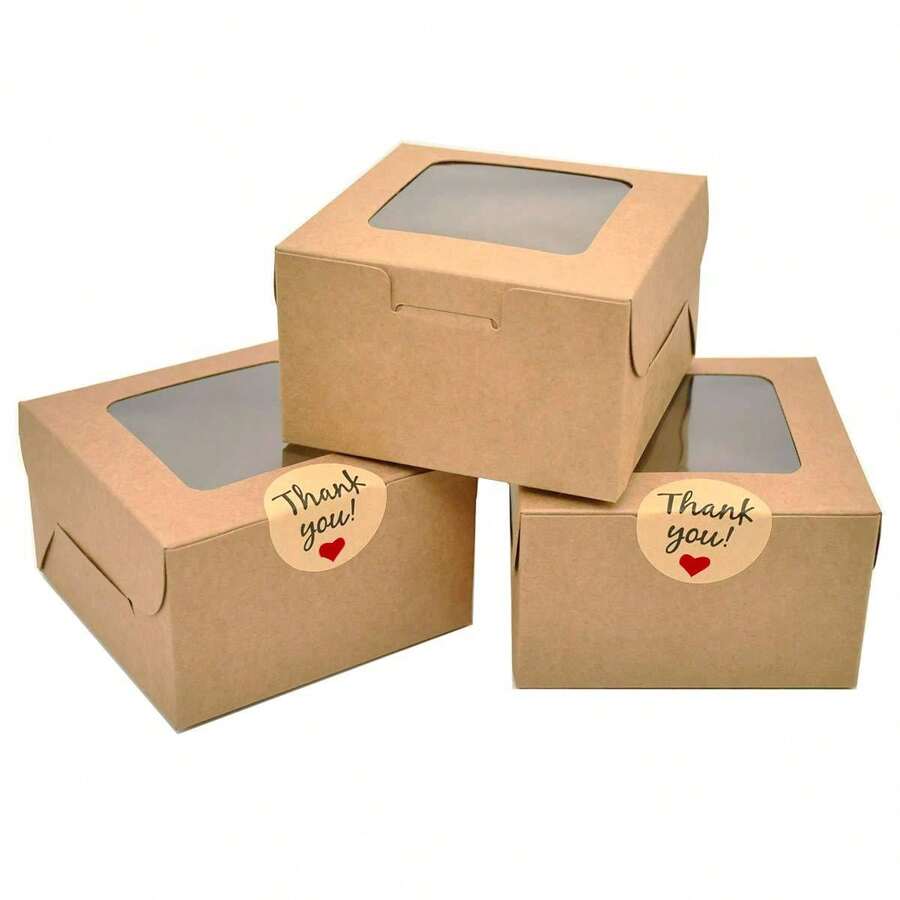 15/30PCS Holiday Gift Packaging Boxes, Simple Paper Boxes With Transparent Window, Suitable For Christmas, Halloween Themed Gifts And Various Festive Occasion Souvenirs, Easy To Assemble Gift Outer Packaging Boxes - View 1