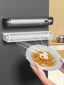 Cortador de plástico para envolver para refrigerador y cocina, dispensador de papel de aluminio, rectangular blanco - Multicolor - Ver 2