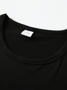 100% Pure Cotton, Bohemian Style, Bohemian Design With Football Print, Casual And Fashionable Style. Short-Sleeved Sports T-Shirt With Round Neck, Casual Short-Sleeved Top For Women. - 黑色 - 查看 4
