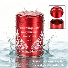 Small Human Cremation Urn, Aluminum Alloy Mini Cremation Urn, Wing-Shaped Small Cremation Urn, Memorial Keepsake Urn - Your Wings Are Ready, But Our Hearts Are Not - Multicolor - View 6
